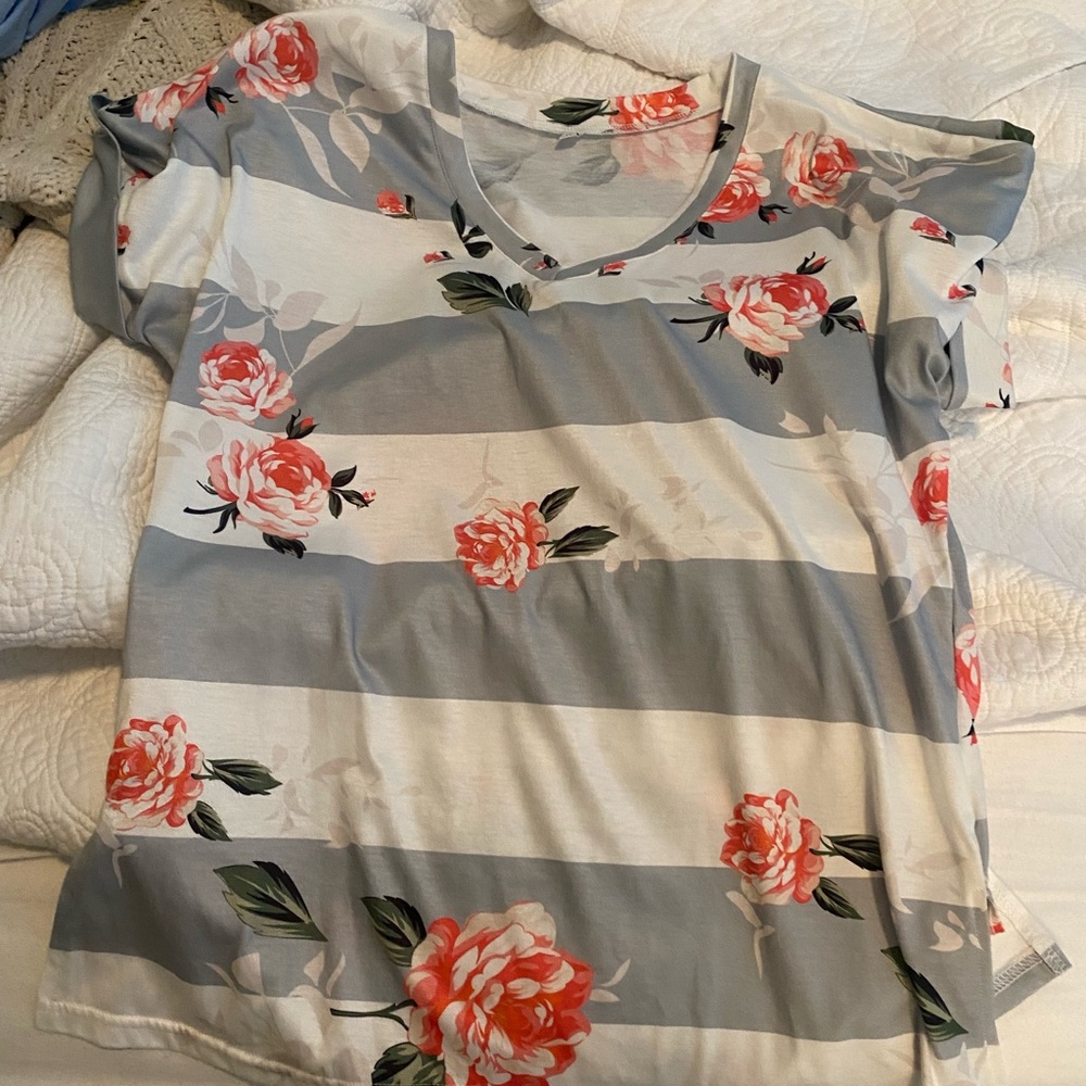 Floral striped shirt